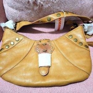 💥MOVING SALE NEW JF Vintage Studded Genuine Leather Shoulder Bag
